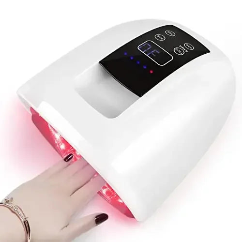 90W Rechargeable Nail Lamp – Cordless LED UV Light for Acrylic Nails, Wireless Manicure Machine with Mirror Bottom