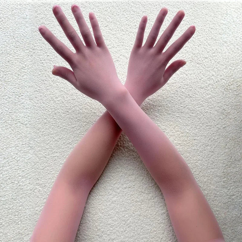 Ultra-Thin Solid Nylon Seamless Stocking Gloves – High Elasticity Long Sun Protection Women’s Dance, Party, Nightclub & Cosplay Accessories