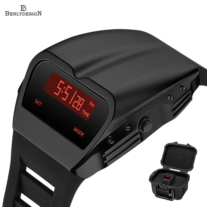 Men’s Retro Digital Watch - Waterproof Electronic Wristwatch with Vintage Style