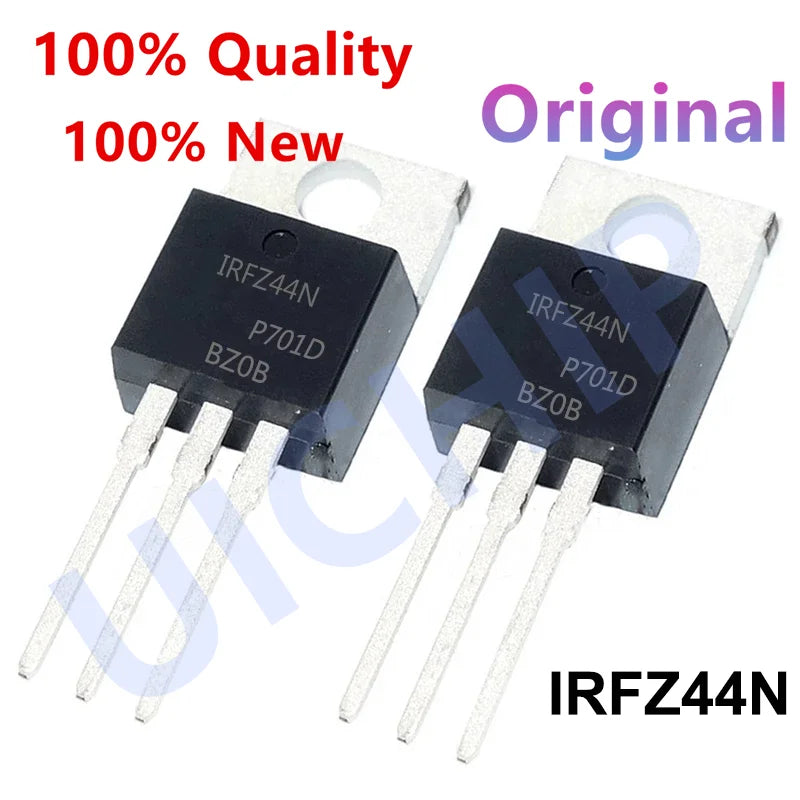 IRFZ44N Power MOSFET Transistor - 10PCS TO-220 N Channel Electronic Switching Components