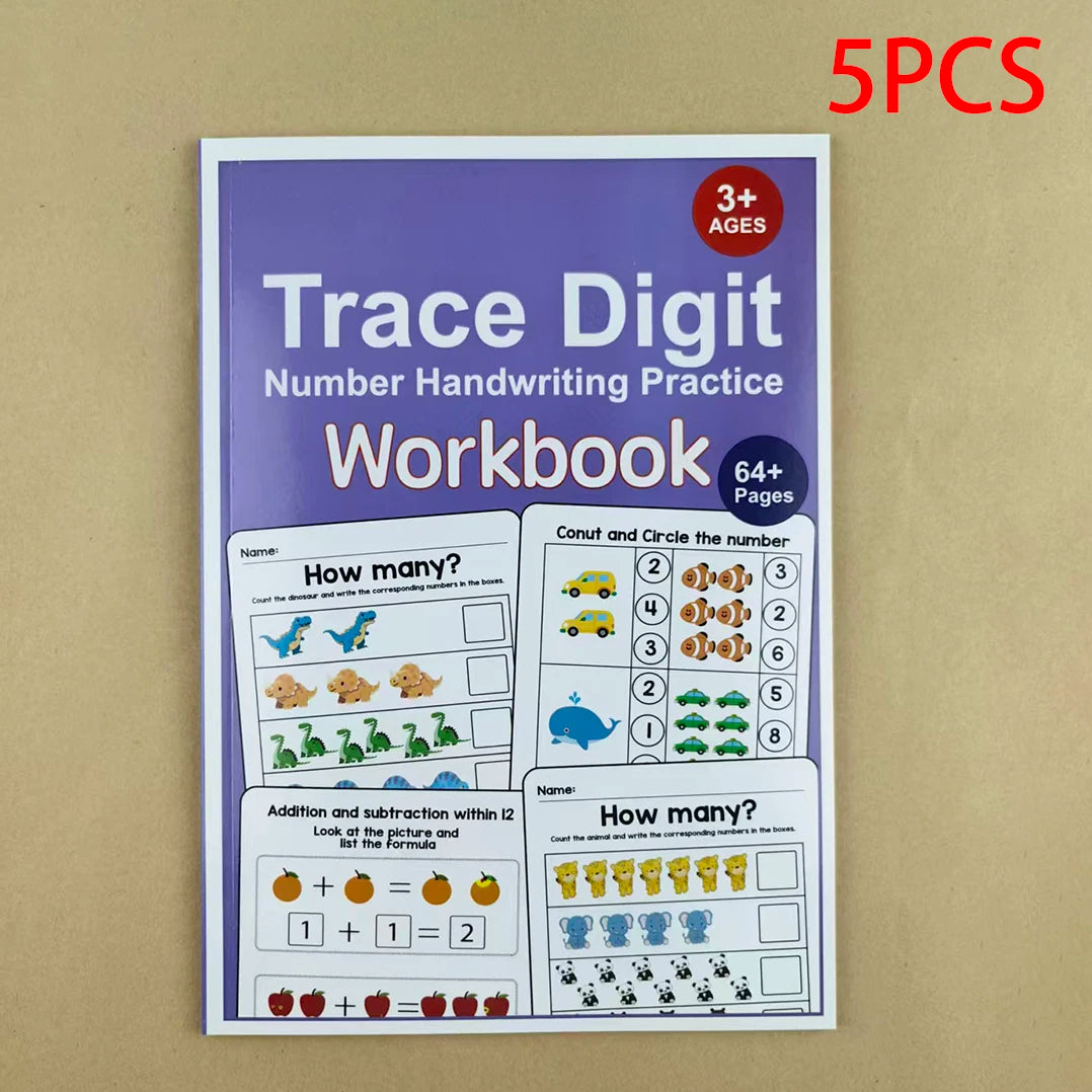 Interactive Preschool Math Workbook – Number Tracing, Addition & Subtraction Worksheets for Early Learning Activities