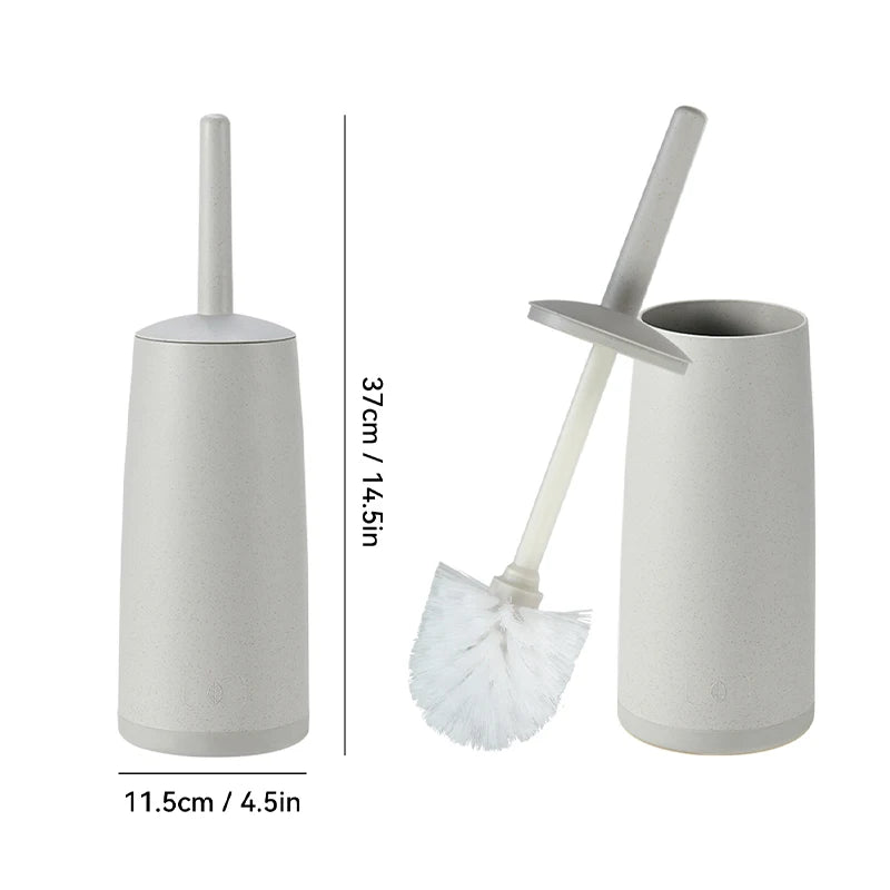 WORTHBUY Toilet Brush Set - Long Handle Bathroom Cleaning Brush with Standing Holder Base for WC Care