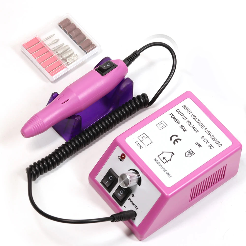 20000RPM Professional Nail Drill Machine Set - Low Noise Nail File Kit with Drill Bits & Gel Polish Remover Tools