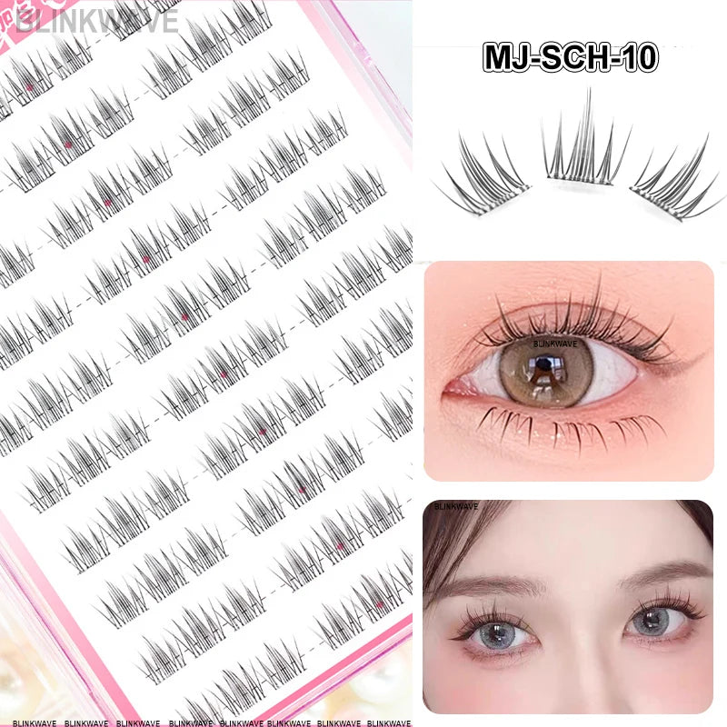 Large Capacity Girls’ Glue-Free False Eyelashes – Natural Wispy Reusable Bottom & Top Lashes, Easy Apply