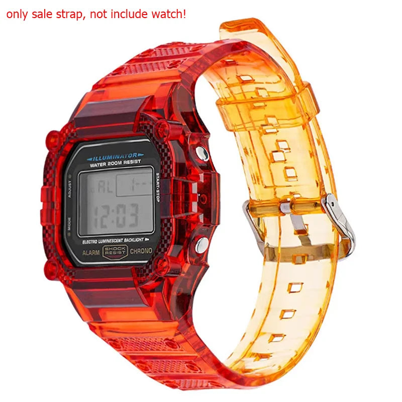 TPU Resin Watch Case and Strap for Casio G-Shock - Replacement Wristband for DW-5600, GW-M5610, M5600 and GLX-5600 Models