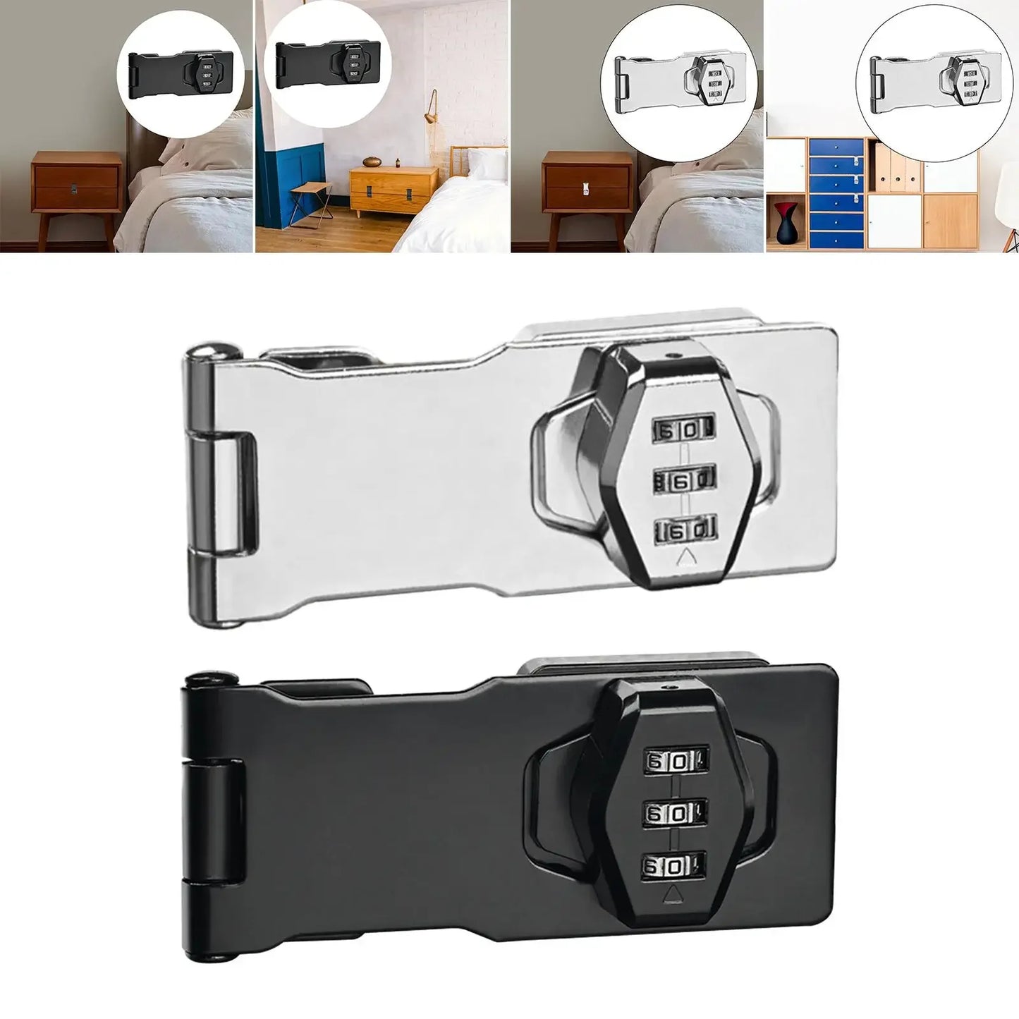 Keyless Mechanical Password Lock - Rotary Hasp Lock for Household, Garden, Interior, Mailbox, Bathroom, and Pet Doors
