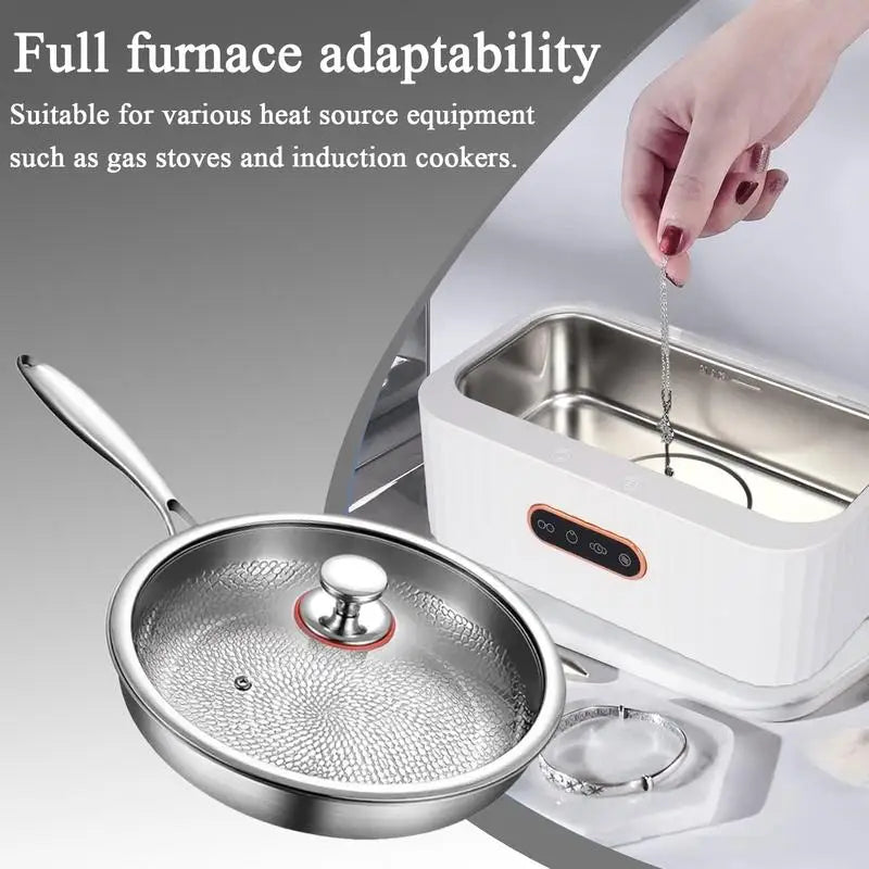 Premium Titanium Alloy Frying Pan - Uncoated Steak & Pancake Skillet for Gas Stoves, Non-Stick Kitchen Cookware