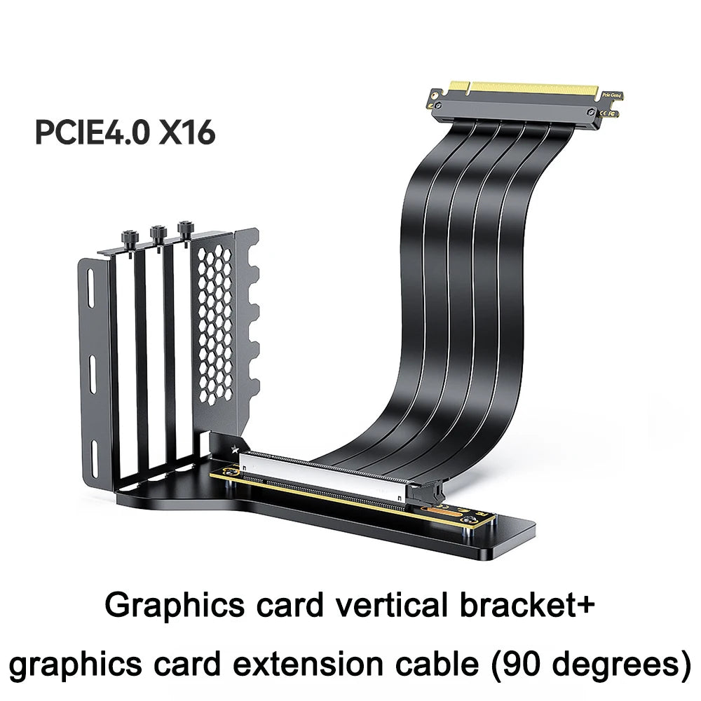 PCIe 3.0/4.0 x16 Vertical GPU Holder Kit - Graphics Card Riser Bracket Support for ATX & Micro ATX PC Cases