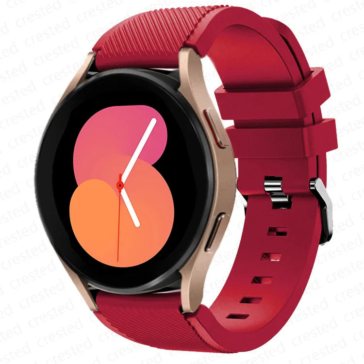 20mm/22mm Silicone Watch Strap for Samsung Galaxy Watches - Replacement Bracelet for Galaxy Watch 4, 5, 5 Pro, 6 Classic, 46mm, Watch 3, Active 2, S3 & S2
