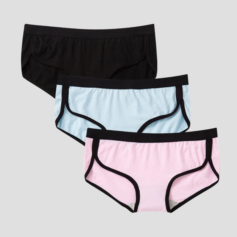 BANNIROU 3Pcs Women’s Cotton Briefs - Soft Breathable Low-Rise Sports Fitness Panties & Everyday Lingerie Underwear