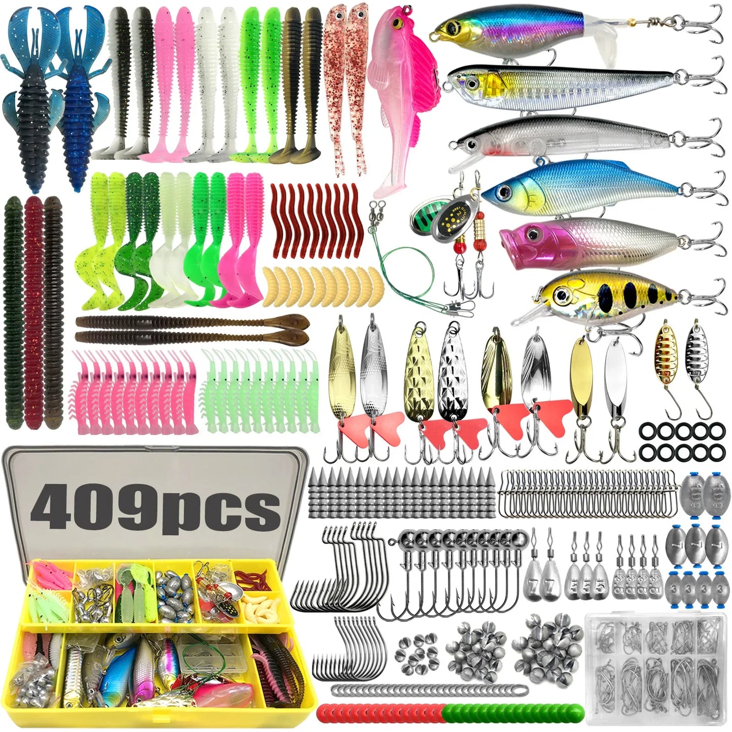 133/83PCS Fishing Lures Kit β Topwater Baits & Tackle Set for Bass, Trout & Salmon Fishing Accessories