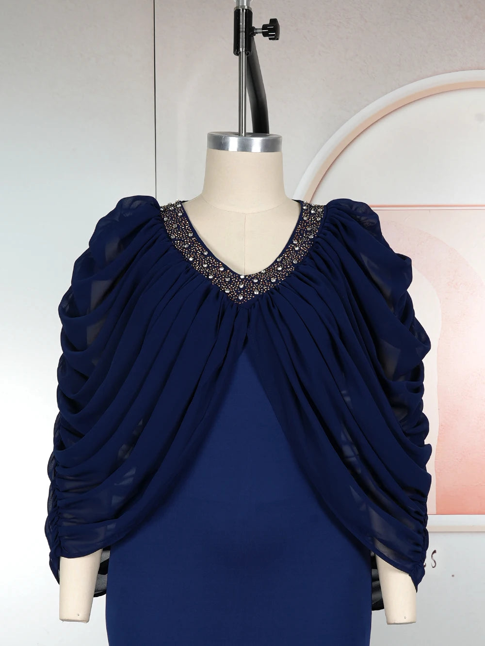 Plus Size African Dashiki Dress - Elegant Ankara Batwing Sleeve Evening Party Gown