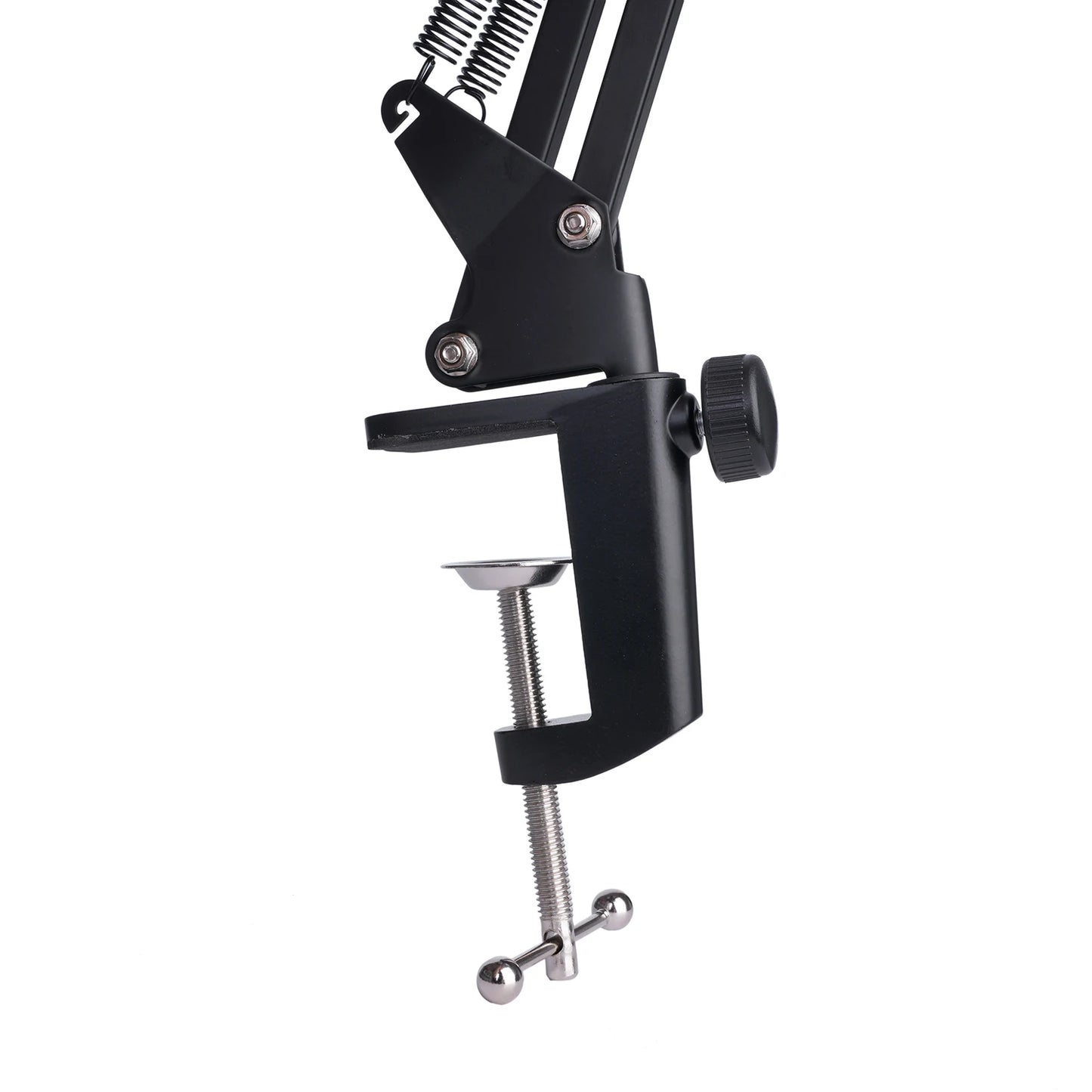 Extendable Microphone Boom Arm Stand - Suspension Scissor Arm with Mic Clip & Table Mount Clamp