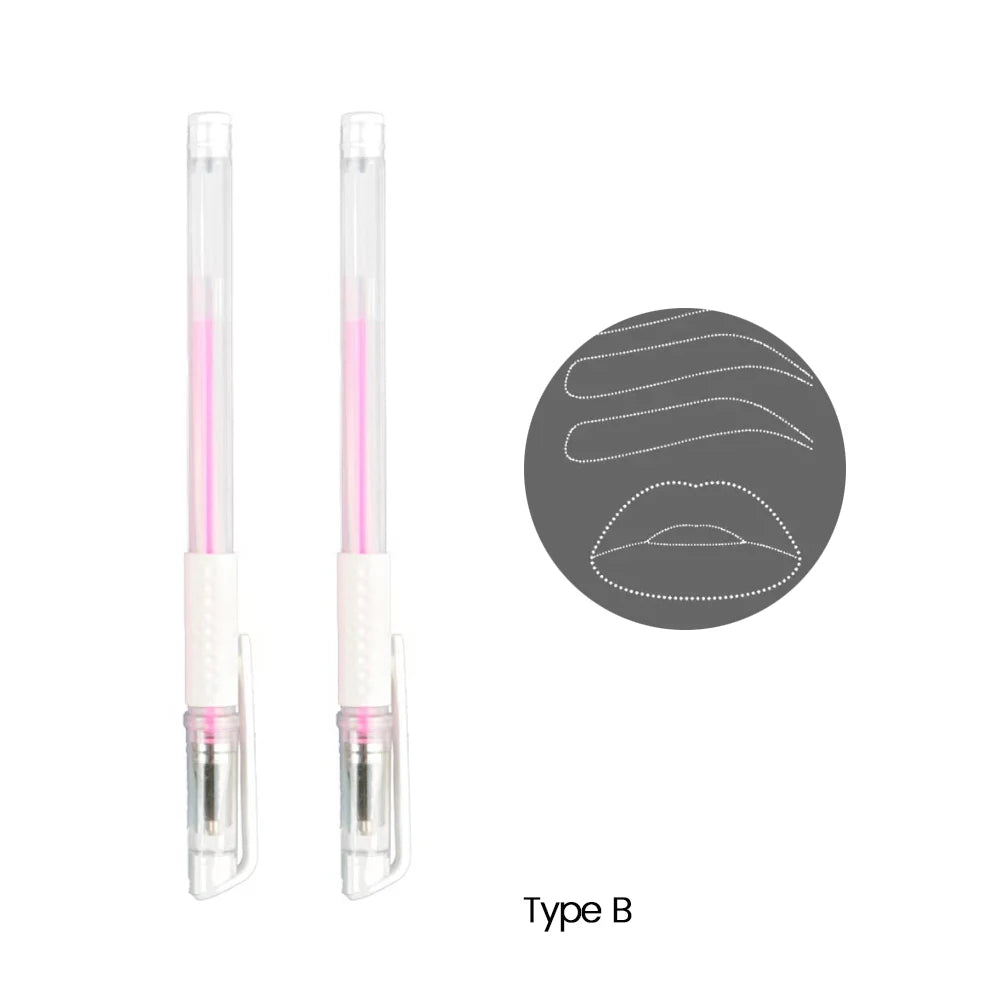 2PCS Eyebrow Marker Pens — Microblading & Permanent Makeup Surgical Skin Tattoo Accessories White Scribe Tools