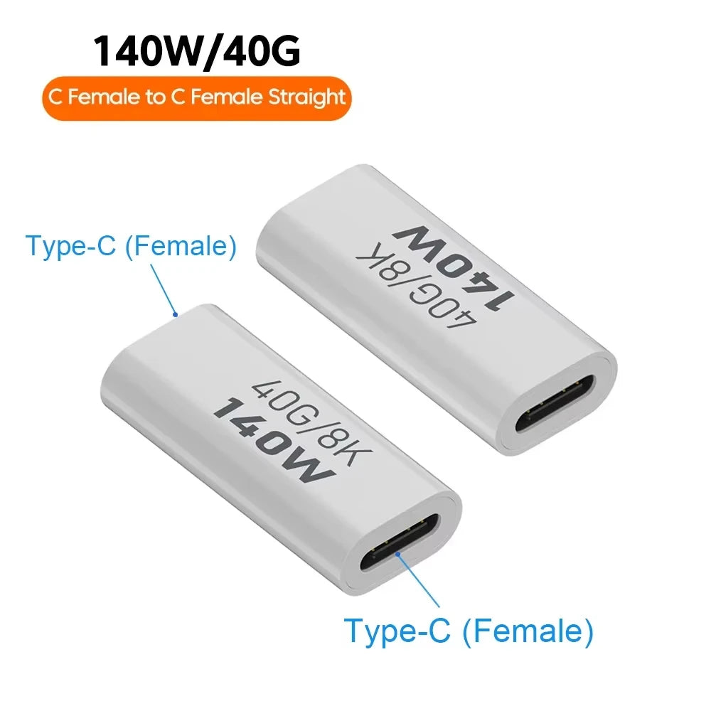 NNBILI 140W 40Gbps OTG Type-C Adapter – 90° USB-C to USB-C Fast Charging & Data Transfer for iPhone 15 & MacBook