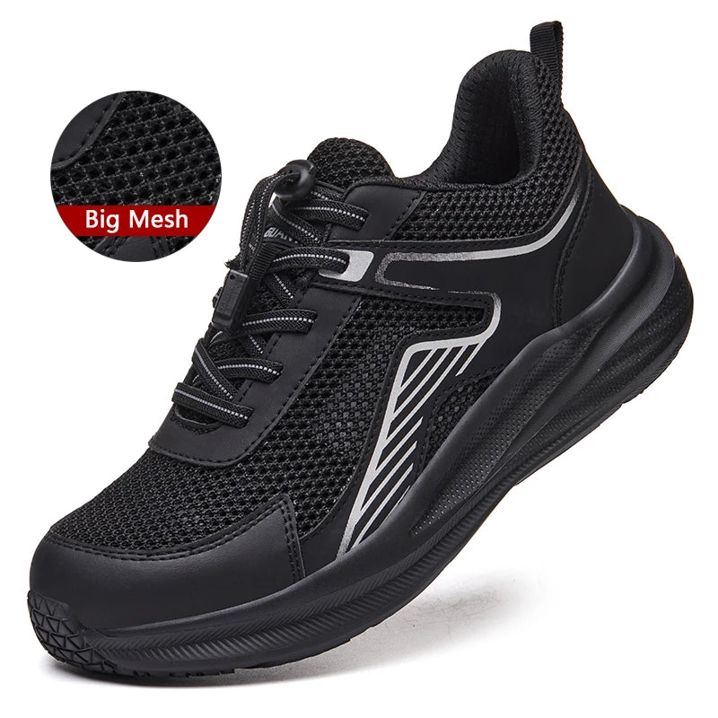 Wide Toe Safety Shoes – Unisex Breathable Steel Toe Work Sneakers with Lightweight Protective Design