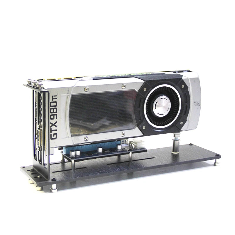 Vertical GPU Mount Bracket - PCIe Graphics Card Holder Stand with 3-Slot Riser Support
