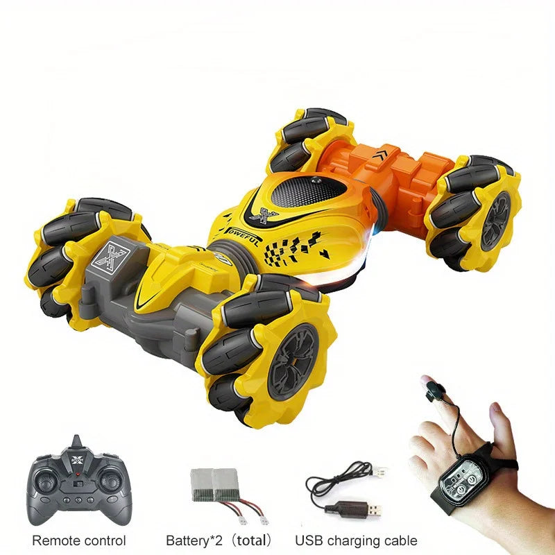 Newest 4WD RC Stunt Car — 2.4G Remote Control with 1/2/3 Battery, Gesture Sensor, Rotation Electronic Toy Gift