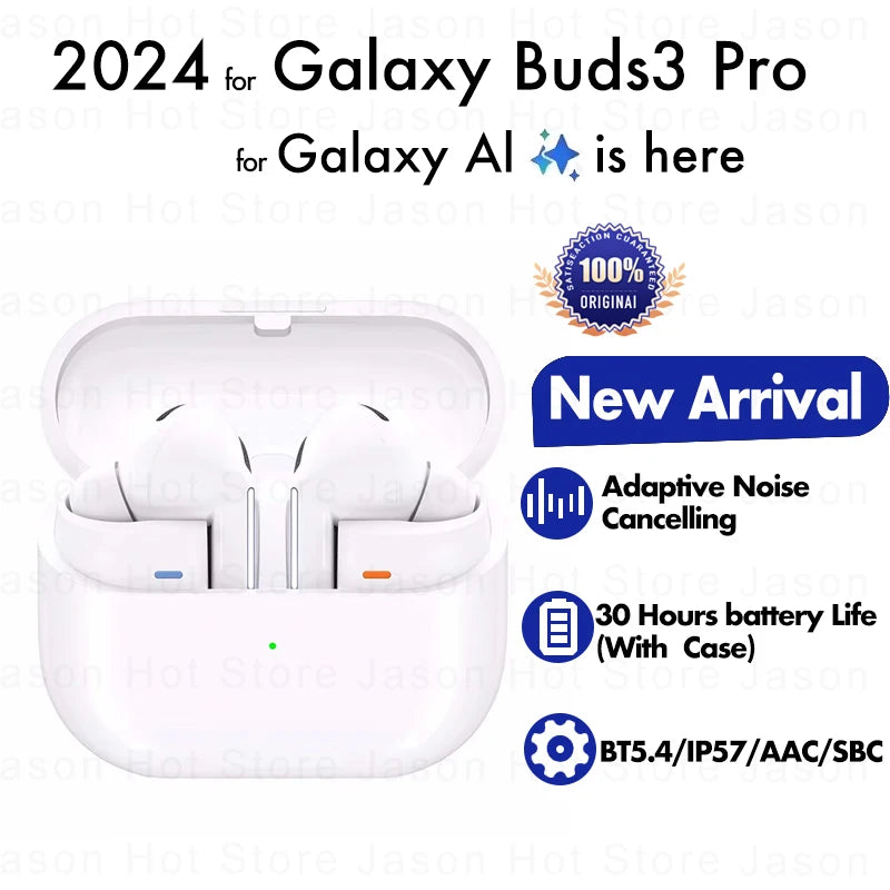 Galaxy Buds3 Pro Wireless Bluetooth Earbuds with Charging Case & Memory Foam Tips β Immersive Sound Headset