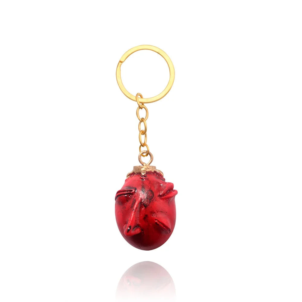 Anime Red Egg Pendant Necklace - 3D Resin King Cosplay Necklace & Gift Accessory