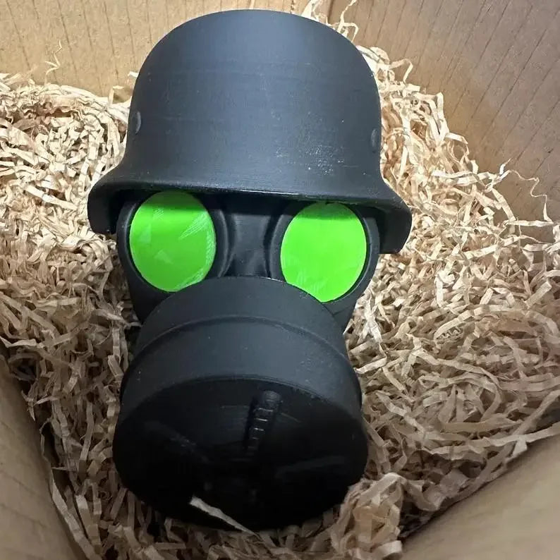 Steel Helmet Trailer Hitch Cover - Gas Mask Style Receiver Tube Protector for Rust Prevention