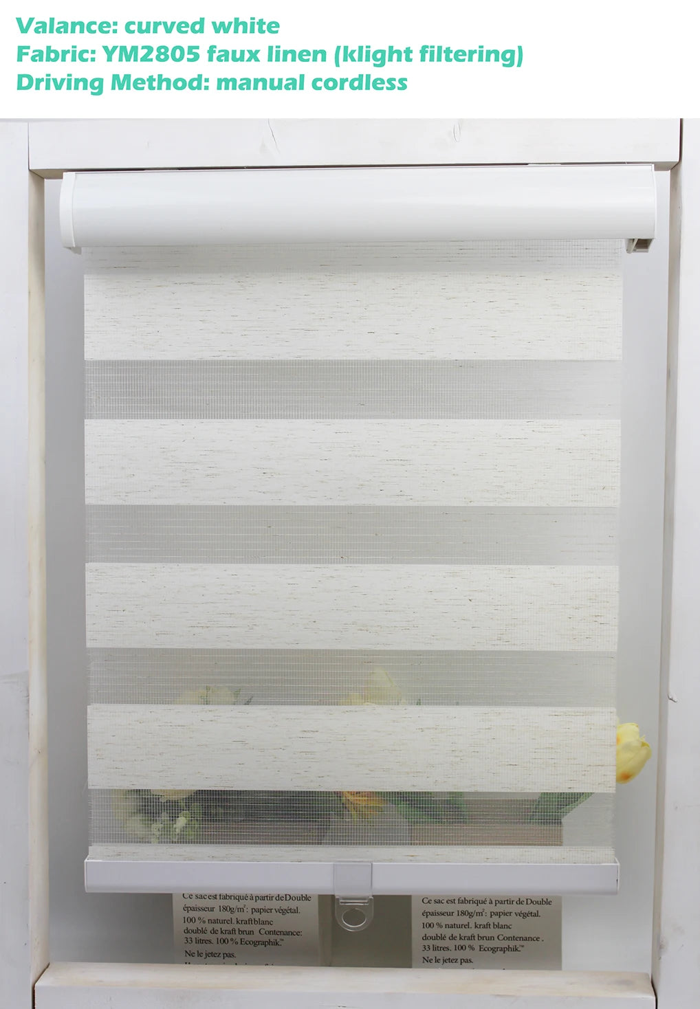 Decopedia Custom Made Zebra Blinds – Motorized Roller Blackout Day & Night Window Blinds for Sliding Doors