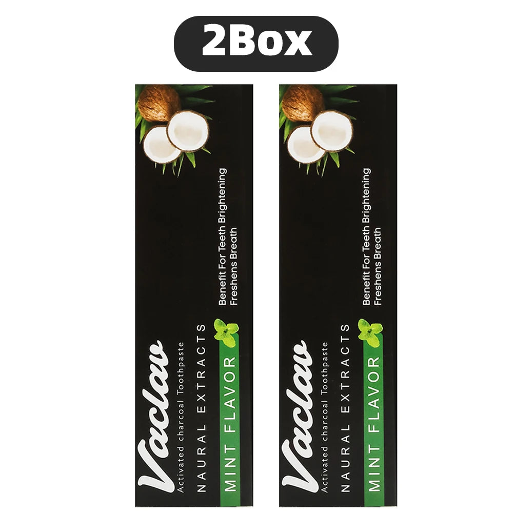 Activated Charcoal Mint Toothpaste – Natural Teeth Whitening, Plaque Removal, No Artificial Colors