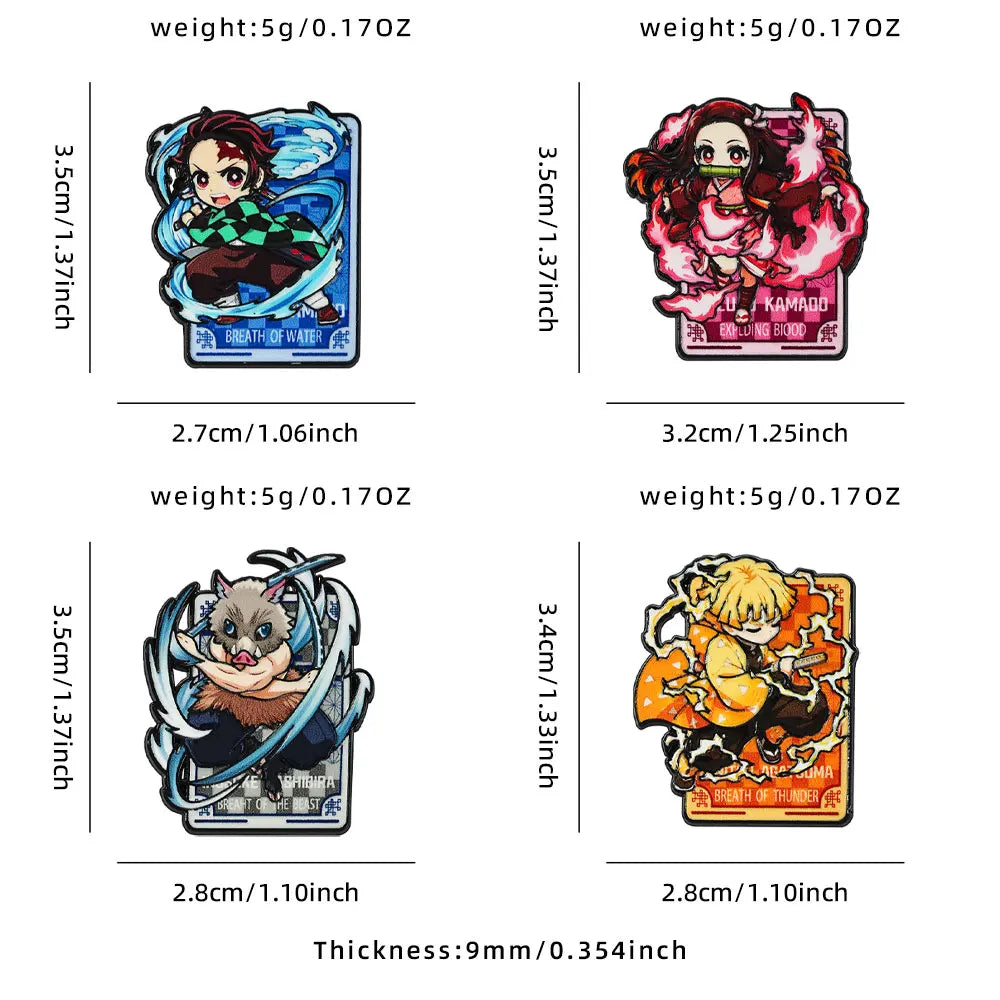 4-Piece Anime Enamel Pins Set – Cute Metal Character Brooches for Backpacks, Cosplay & Collectible Gifts