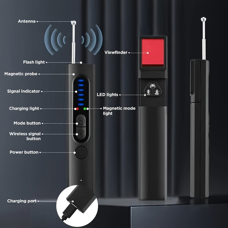 Advanced Anti-Spy Hidden Camera Detector β Ultimate Privacy Protection Device with Real-Time Alerts, Detects Wireless Signals for Home, Office, or Hotel Room β Portable and Easy-to-Use