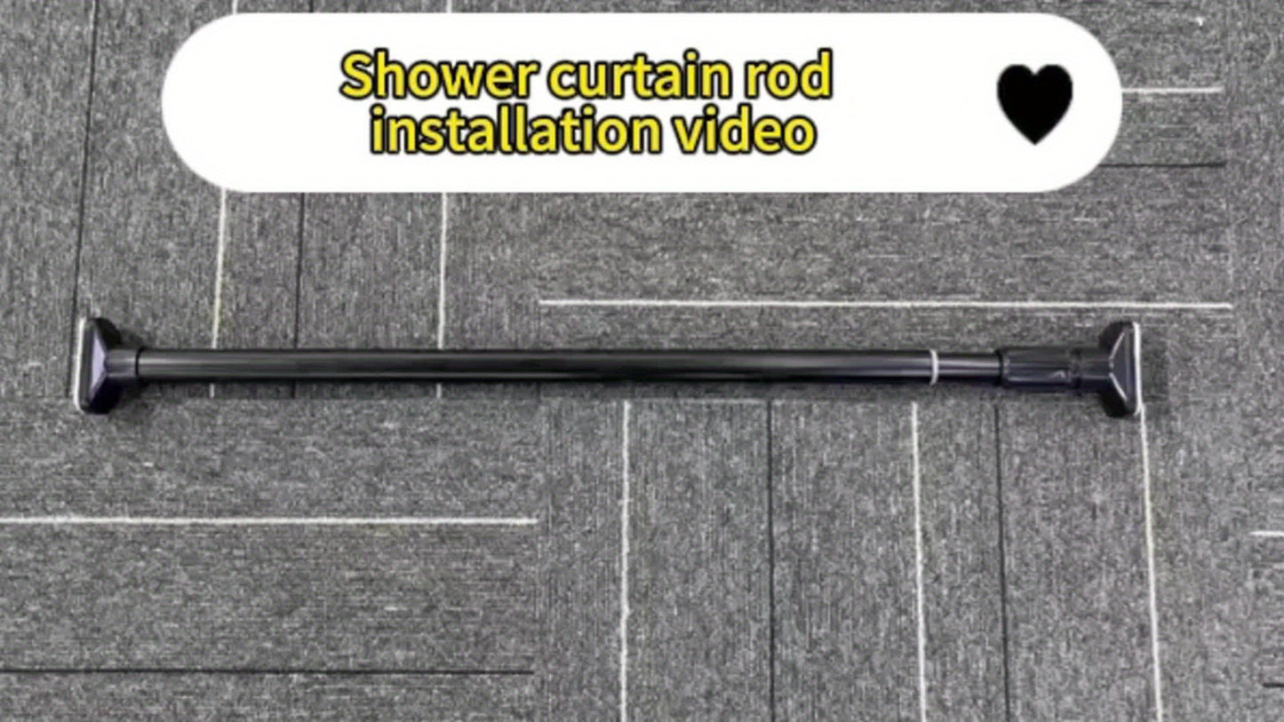 Adjustable Tension Curtain Rod - Heavy-Duty, No-Drill Extendable Rod for Shower, Closet, Window, Towel Rack - Metal and Plastic Home Accessory