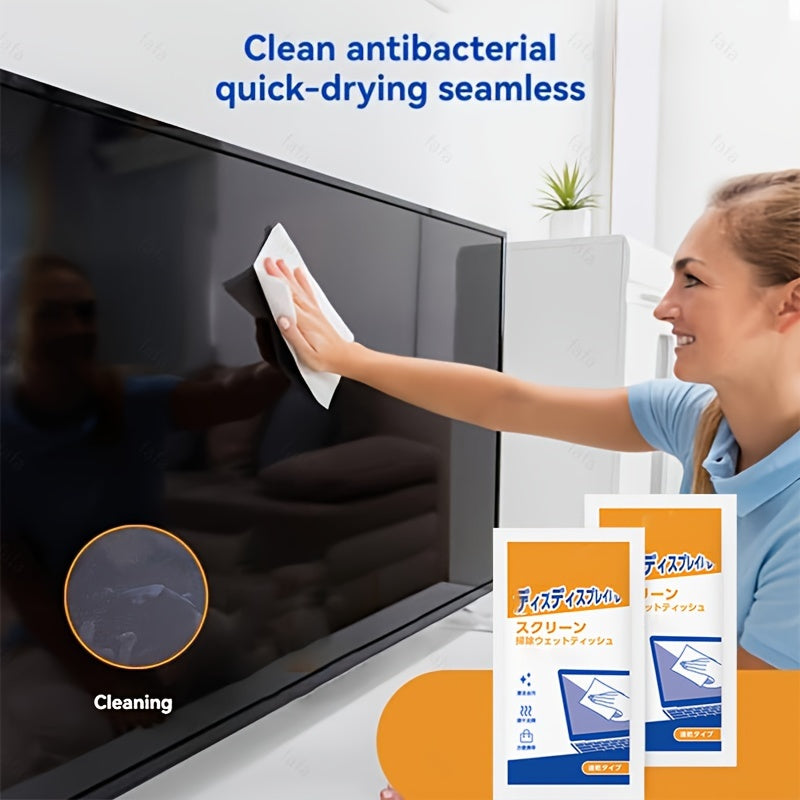 40pcs Large LCD Screen Cleaning Wipes β Gentle, Streak-Free Formula for Tablets and Smartphones β Portable and Convenient for Home, Office, Car, and Outdoors