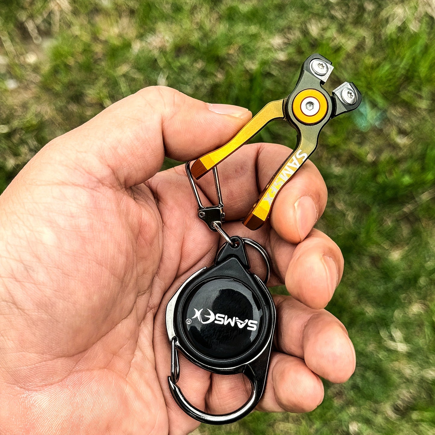 SAMSFX Fishing Scissors with Retractor Combo - Nipper, Wire Clipper, and Line Cutter, Essential Angler Tool for Easy, Precise Cuts with Tether Attachment