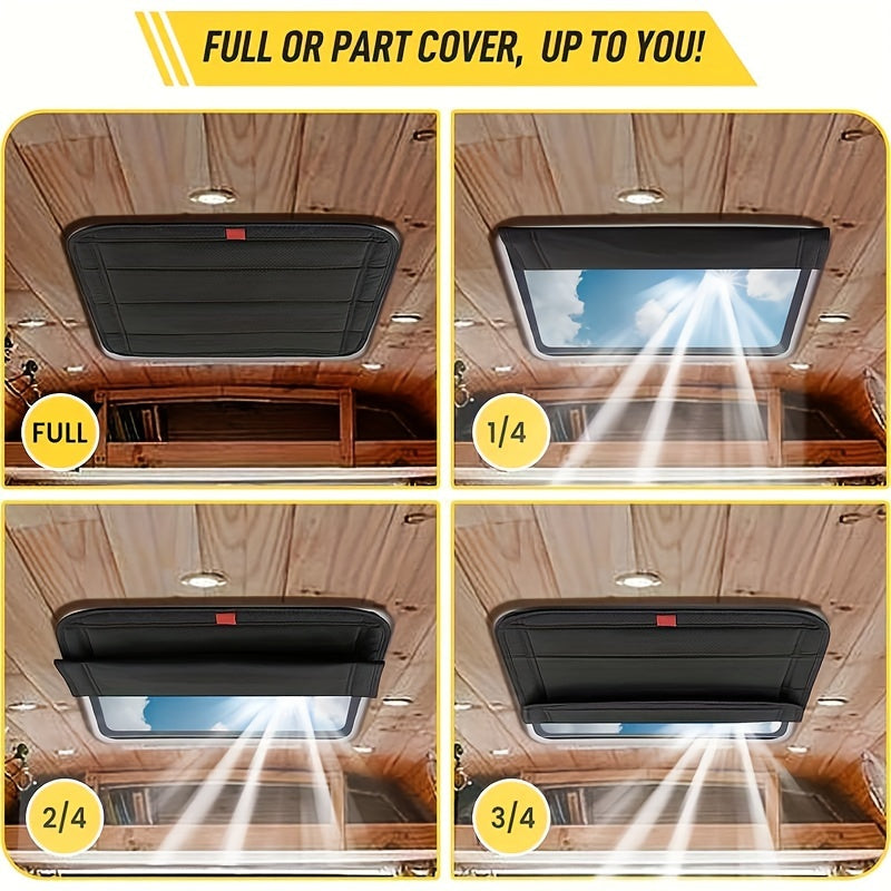 RV Ventilation Sunroof Insulation Cover - Opaque Waterproof Folding Sunshade for Windshield and Awning - Camper Travel Trailer Accessory