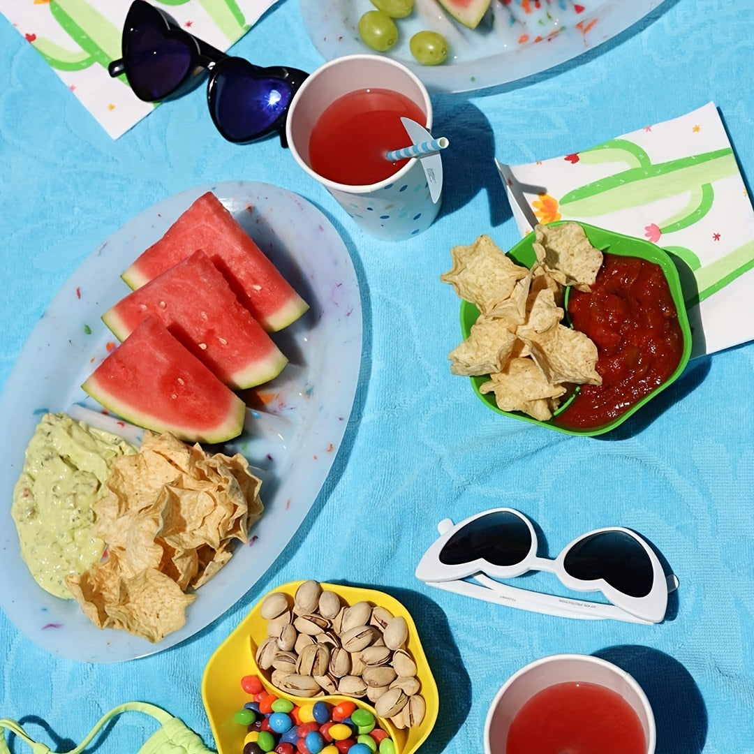 Fiesta Taco Serving Plates Set – 1pc/4pcs with Stand Holder for Soft and Hard Shell Tacos, Microwave Safe Plastic, Ideal for Taco Nights and Bars