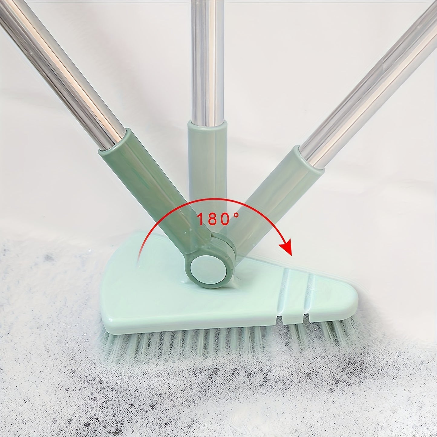 Triangle Floor Brush – Long Handled Hard Bristled Brush for Wall Corners, Ceramic Tiles, and Bathroom Cleaning