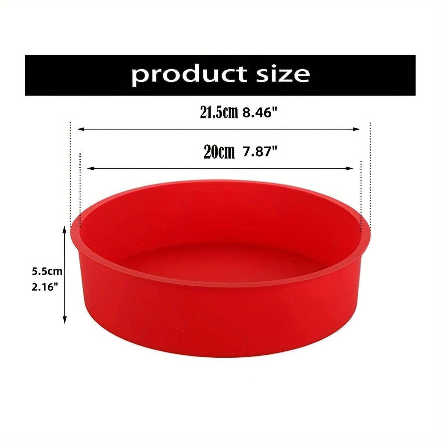 3pcs 8 Inch Round Cake Pans – Silicone Nonstick Baking Molds for Layer Cake, Cheesecake and Chocolate Cake