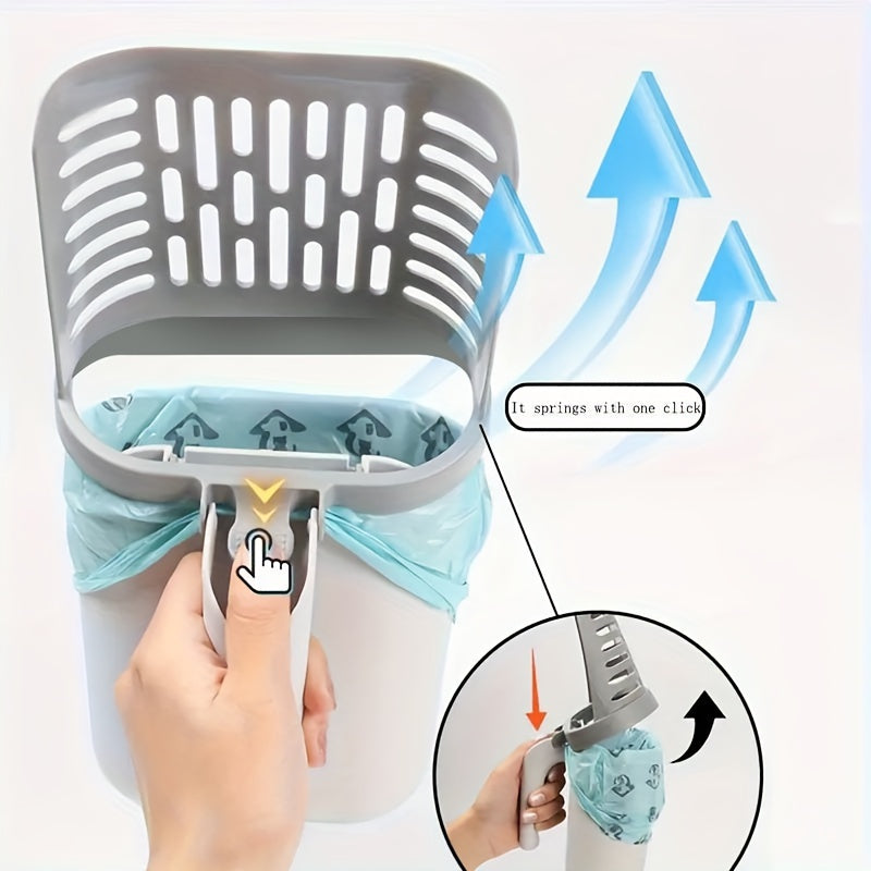 Cat Litter Scoop with Waste Bag Holder - Easy-to-Use Plastic Litter Box Cleaner for All Cat Breeds, Essential Pet Supplies