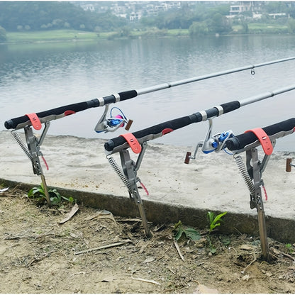 Premium Spring-Loaded Fishing Rod Holder - Adjustable Sensitivity, Folding Pole Rack, Stainless Steel, Corrosion-Resistant, Easy Install and Space-Saving