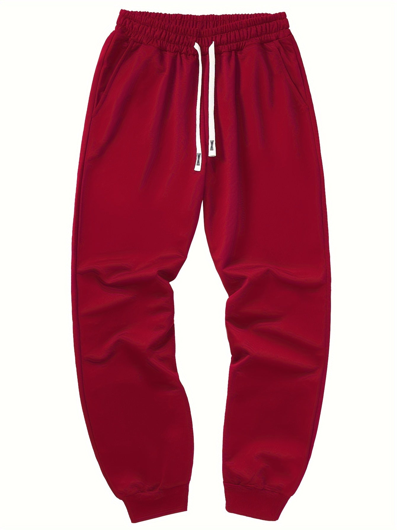 5pcs Men's Solid Color Sweatpants Set: Regular Fit, Cuffed with Drawstring & Pockets, Casual Trousers for Jogging & Outdoor Sports