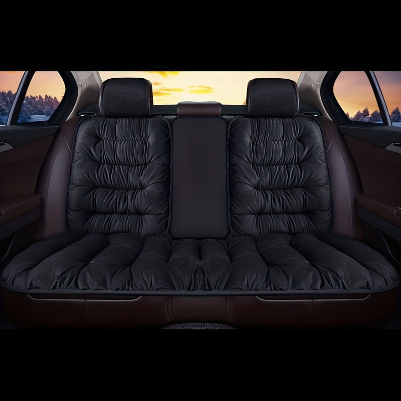 Thickened Winter Car Rear Seat Cushion – Warm Plush Cushion for 5-Seater Cars with Backrest, Single Chair Cushion