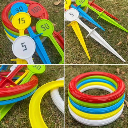 Kids' Outdoor Beach Playset – Colorful Ring Toss Game, Interactive Educational Toy Set in White/Red/Green/Blue/Yellow, Perfect for Halloween & Christmas Gifts