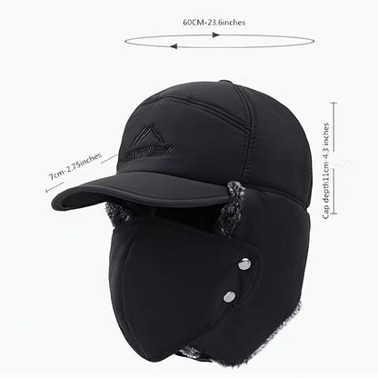 Men's Sporty Thermal Knit Hat – Durable Winter Cap with Warm Faux Fur and Ear Flaps
