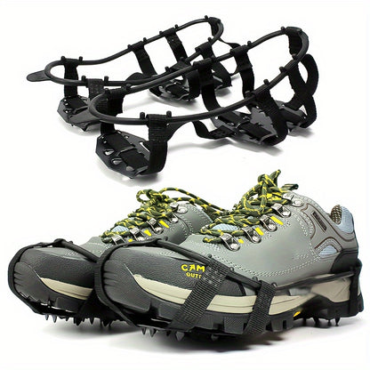 24 Tooth Anti-Slip Crampons - Shoe Covers for Ice and Snow, Ideal for Hiking, Climbing, Walking, Running and  Hunting