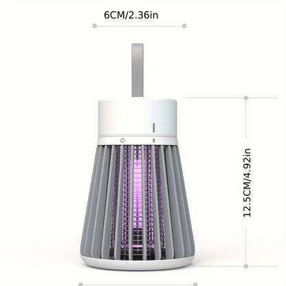 Electric Bug Zapper Lamp – Radiation-Free, Mute, USB Powered Indoor Mosquito Killer for Flies, Gnats, Moths, Fruit Flies – Includes Small Brush for Easy Cleaning