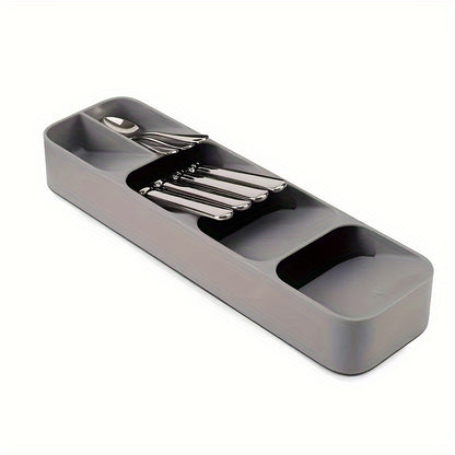 Utensil Tray – Multifunctional Knife and Fork Compartment Storage Box, Divided Cutlery Organizer for Kitchen Drawer, Counter, and Cabinet