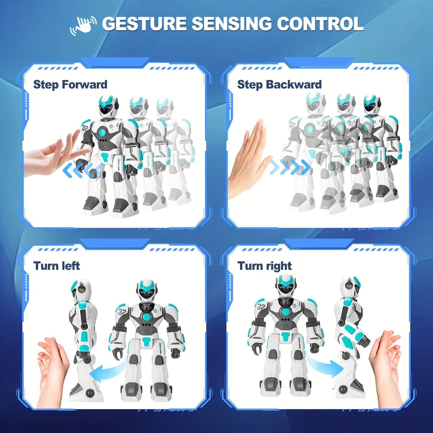 Remote Voice Control Large Robot - 2.4GHz WiFi, Programmable with Gesture Sensing, Science Story Toy, Ideal for Kids' Christmas & Halloween Gifts