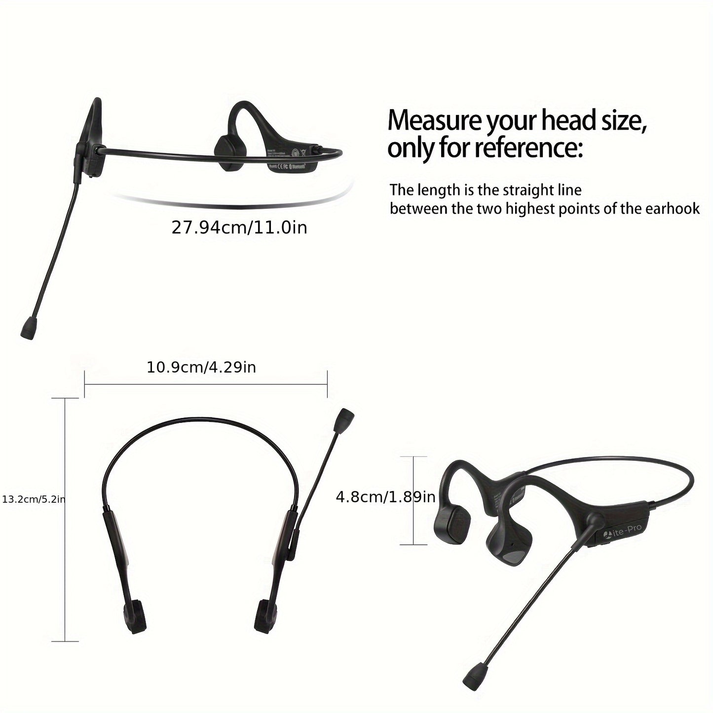 2024 Portable Bone Conduction Headphones with Mic - Adjustable Angle, High-Quality Sound for Sports, Meetings and Training