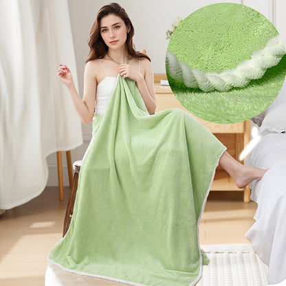 Luxury Polyester Bath Sheet - Extra Large, Super Soft Space Theme, Modern Woven Oblong Towel, Ultra Absorbent, Solid Pattern - 290gsm