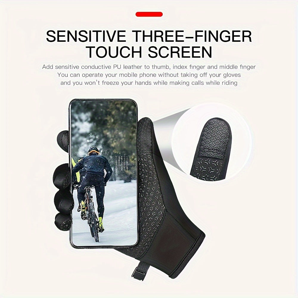 Outdoor Coldproof and Windproof Sports Gloves - Winter Warm Touch Screen Waterproof Gloves for Cycling and Skiing - Unisex