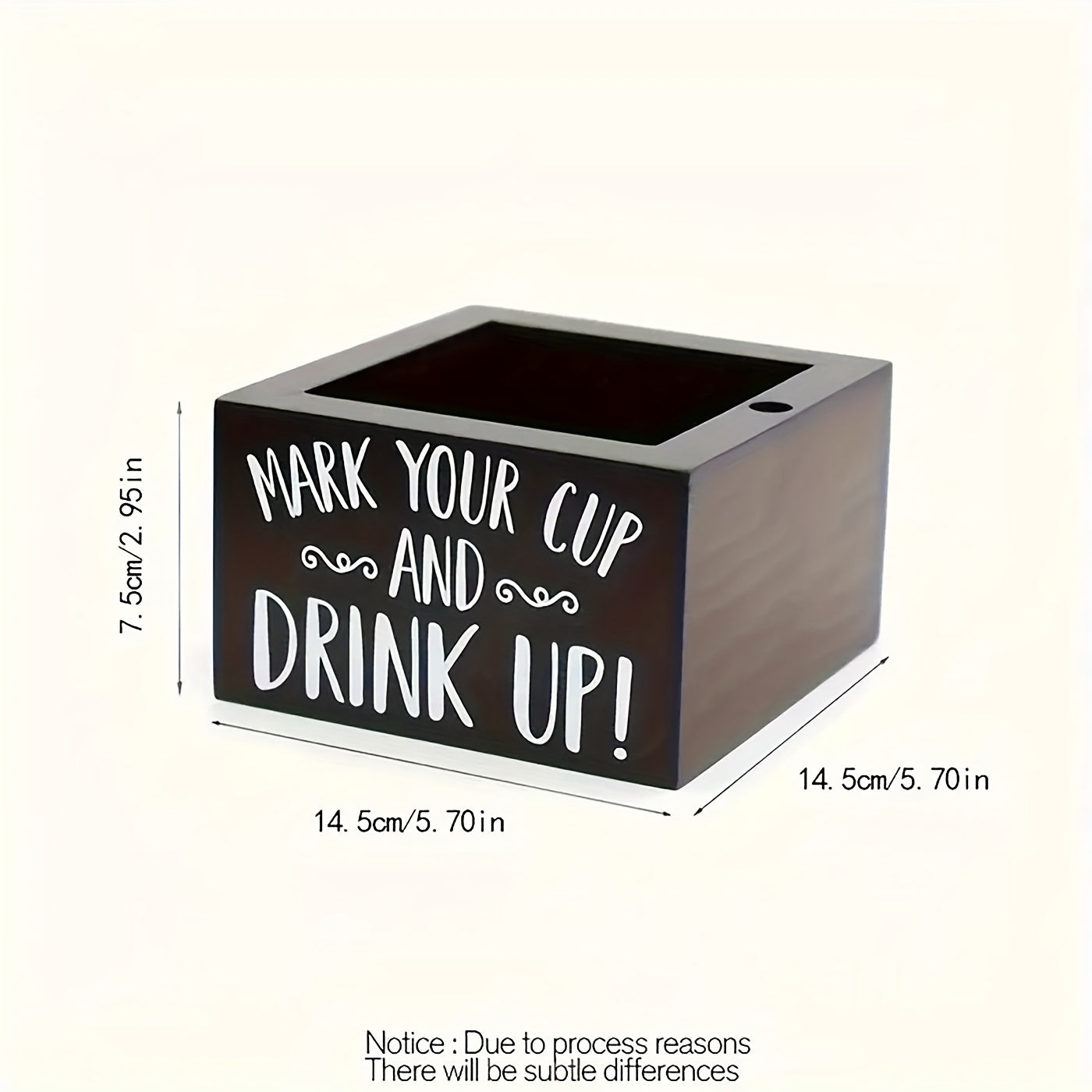 Rustic Wooden Cup Holder with Marker Slot - Ideal for Coffee Shops, Bars, and Parties, Fits Most Plastic Cups, Decorative Drink Dispenser with Utility Hooks